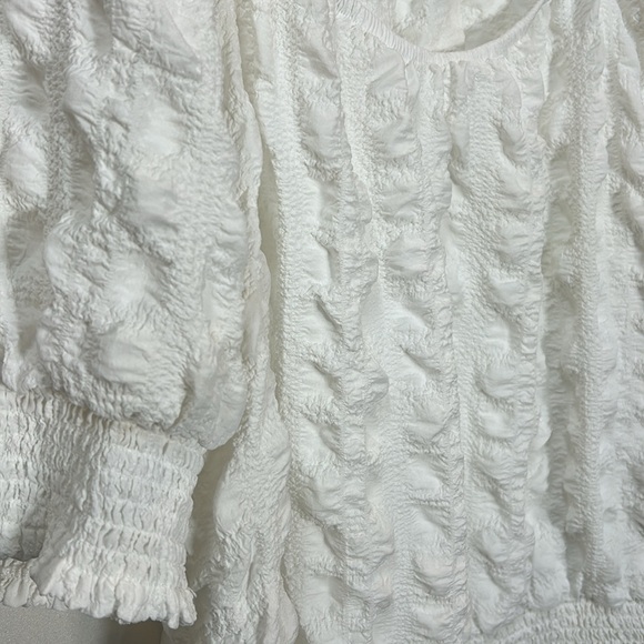 Reitman's Plus Size 3X Stretchy White Blouse Puffy Comfortable Women's Business - Picture 4 of 7